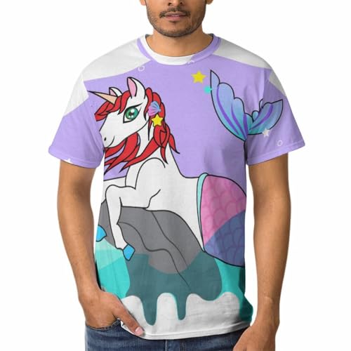 Tshirt Sirène Licorne Homme Col Rond Manches Courtes