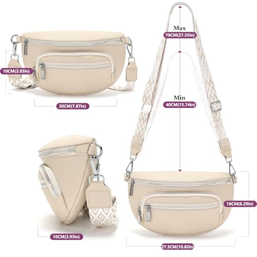 Sasrymnl kleine bauchtasche damen beige umhängetasche damen klein gürteltasche Veganes Leder brusttasche handtasche crossbody bag