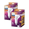 PHILIPS LED Frosted Dimmable, Warm Glow Effect BR40 Light Bulb - Pack of 2 - EyeComfort Flicker Free - 8.8W = 65W - 800 Lumen - Soft White (2700K) - E26 Base - Indoor - Title 20