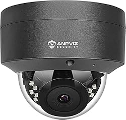 Anpviz Cámara de Vigilancia Exterior 5MP, Cámara d...: 【Cámara IP domo IR HD de 5MP】: distancia IR de 20-30 m, LED IR para lograr un rango de visión nocturna increíble en situaciones de oscuridad, disponible para áreas grandes como áreas de estacionamiento, garaje, patio trasero, patio delantero, etc. NO...