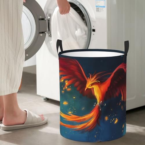 Panier à linge rond Phoenix grand format à poignées renforcées