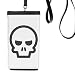 Fierce Skeleton Chat Face Cartoon Phone Wallet Purse Hanging Mobile Pouch Black Pocket