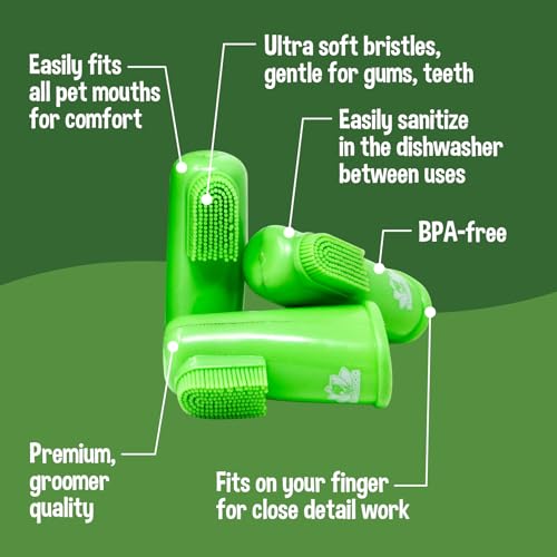 Image of Bodhi Dog Toothbrush Combo Pack - Soft Finger & Dual-Ended Brushes - Gentle Bristles for Dogs & Cats - Easy Teeth Cleaning (6 Long & 6 Finger)