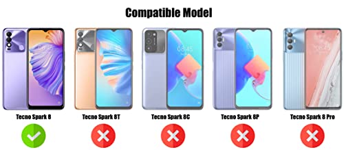 Image of Jkobi Back Cover Case for Tecno Spark 8 (Shockproof with Polycarbonate Clear Panel | Professional Black)