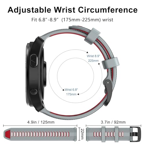 Bracelet de remplacement 22mm en silicone pour Garmin Fenix 5 - 5