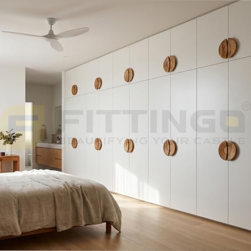 Image of Teak Wood Wooden Wardrobe Handle /Cabinet Handle /Wardrobe Door Pull Handle (6 x 3 Inch) Natural Wood Finish-| 3 Years Warranty |