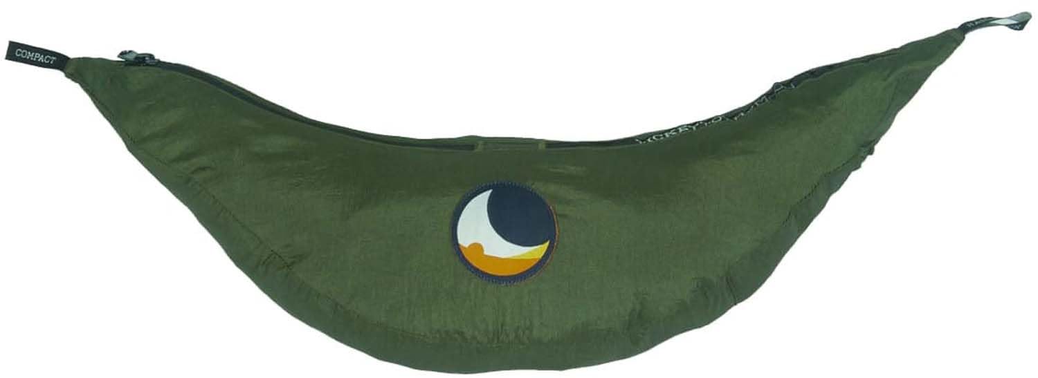 Ticket to the Moon Fair Trade & Artisanal Compact-Hamac Vert Militaire pour Voyages, Camping, Jardin, Maison, 3.2 * 1.55m, 480g, Durable Nylon en Soie De Parachute, Installation < 1min