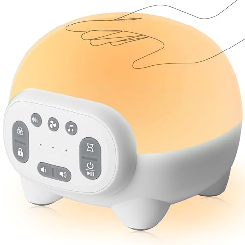 KIOZZIK Sound Machine with 42 Soothing Sounds and 9 Colors Night Light, Sleep White Noise Machine for Baby，Kids, Adult ，with Timer and Memory Function ，Portable for Travel, Home and Nursery