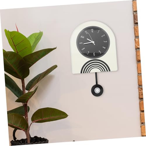 Horloge murale à pendule noire silencieuse et précise pour salon moderne - 8