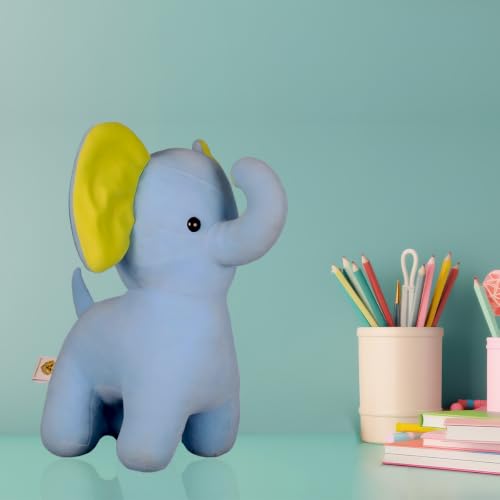 Image of Adorable Blue Elephant Plush Toy, Soft Stuffed Animal for Children, Toddlers and Adults
