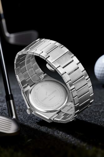 Image of Daniel Hechter Paris Austerlitz Collection Skeleton Style Analog Watch for Men with Luminous Hands and Stainless Steel Strap - Mechanical-Inspired.