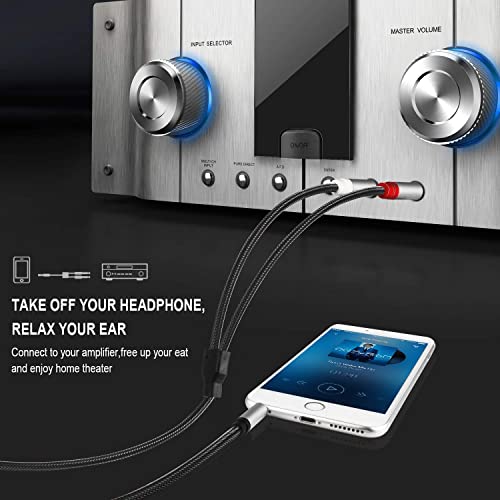 Digitnow 3.5Mm 1/8" Trs To Dual 6.35Mm 1/4" Ts Mono Stereo Y-Cable Splitter Cord For Smartphone, Computer, Cd Player, Speakers And Home Systems Amplifier, 6.6Ft #TOP4