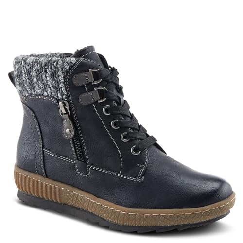 Spring Step Relife Karlene Waterproof Ankle Boots for Women | Shoes for Women with Sweater Top, Decorative Zipper and Cozy Sherpa Lining2