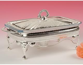 Table Top Food Warmer Serving Casserole Dish Silver Plated