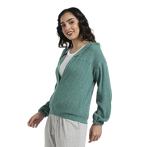 Image of PINACOLADA Women's Colorblock Sweatshirt with Ribbed Hem for Casual Wear | Low-High Neck | Long Sleeve | Button Closure | Cotton Sweatshirt Crafted with Comfort Fit for Everyday Wear