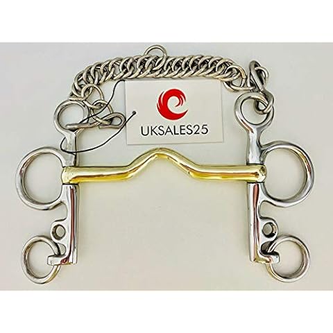 Port Mouth Pelham Bit GS & SS with Curb Chain (UKSALES25® Horse Bits) (5.5 INCHES, 20) Cover