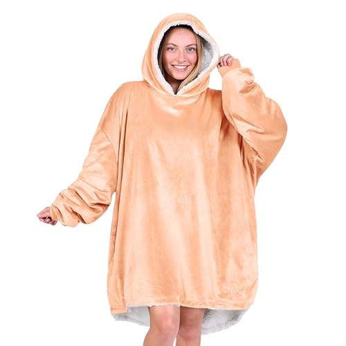 Image of Bare Home Wearable Blanket Hoodie - Soft Plush Sherpa - Warm and Cozy - Oversized Wearable Blanket
