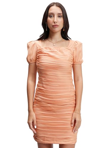 Image of Tokyo Talkies Women's Dresses for Women | Floral Print | Ruched Bodycon | Short Dress | Sleeveless | Trendy & Chic