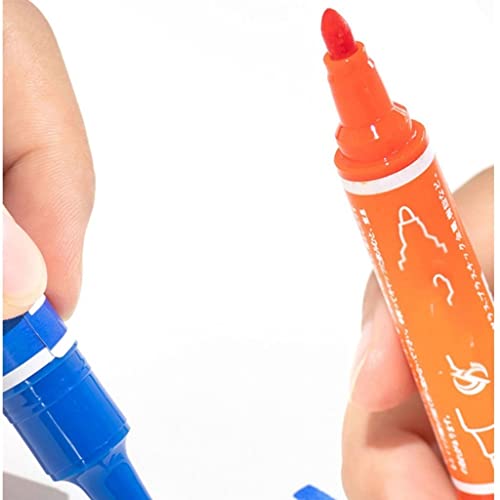 Walnuta 12/18 Colors Marker Pen Set Double Headed Student Animation Drawing Oily Marker Kids Painting Pens School Art Supplies (Color : Clear, Size : 12Color) #TOP5