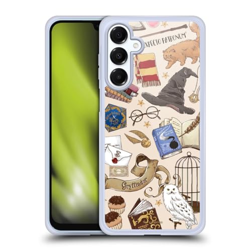 Head Case Designs Officially Licensed Harry Potter Hogwarts Pattern Deathly Hallows XXXVII Gel Case [Military Grade Protection] Compatible with Samsung Galaxy A16 5G and Compatible with MagSafe