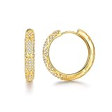 EleShow 30mm 14K Yellow Gold Hoop Earrings for Women and Girls with Sensitive Ears Fashion Round Cir
