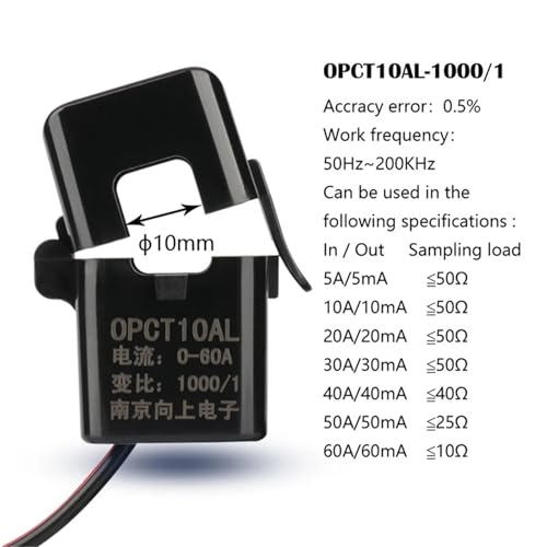Transformateur de courant OPCT10AL split core AC 5A-5mA pour compteur d'énergie