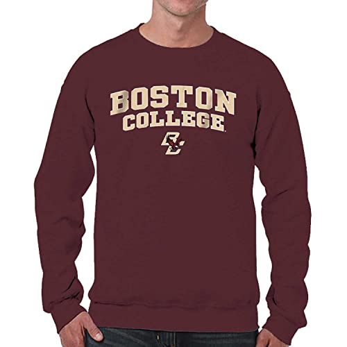 Campus Colors Boston College Eagles Adult Arch & Logo Gameday Crewneck Sweatshirt - Maroon, Medium (Boston College Eagles - Maroon, Medium)