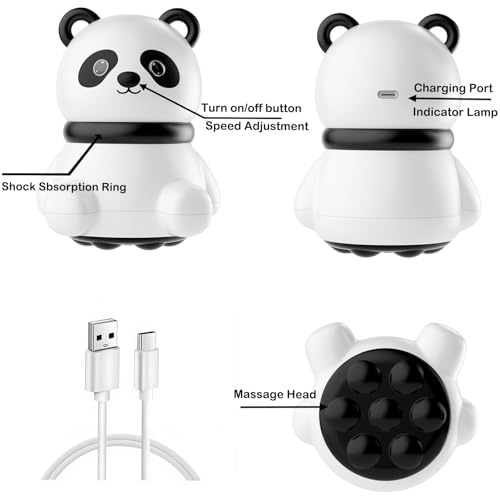 Mini masseur portable panda blanc idée cadeau relaxation - 7