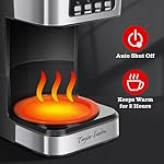 Taylor Swoden 12-Cup Programmable Coffee Maker, Regular & Strong Brew Drip Coffee Machine for Home and Office, Glass Carafe, Pause & Serve, Auto Shut Off, Black & Stainless Steel - Image 4