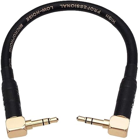 CNCESS CESS-068 Short Audiophile Audio Cable 3.5mm TRS Right Angle Male to Male, 6 Inches Cover