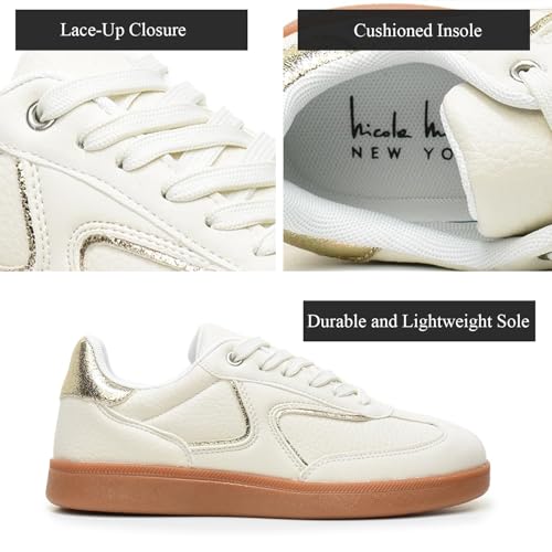 Nicole Miller Women's Sneakers Breanne Women's Lace Up Fashion Sneakers - Lightweight, Trendy, and Comfortable Shoes for Active Lifestyles, Everyday Wear, and Women's Comfort2