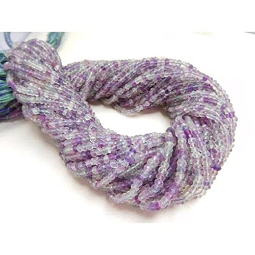 Fluorite perles rondelles facettées 3mm pierre naturelle fil 13 pouces