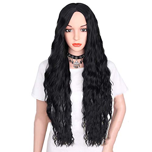 Perruque synthétique longue noire pour retrouver une chevelure volumineuse