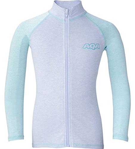 エーキューエー ラッシュガード マリンスポーツ ラッシュガード ロングジップ ジュニア2 UVカット メランジブルー 150cm KW-4610B