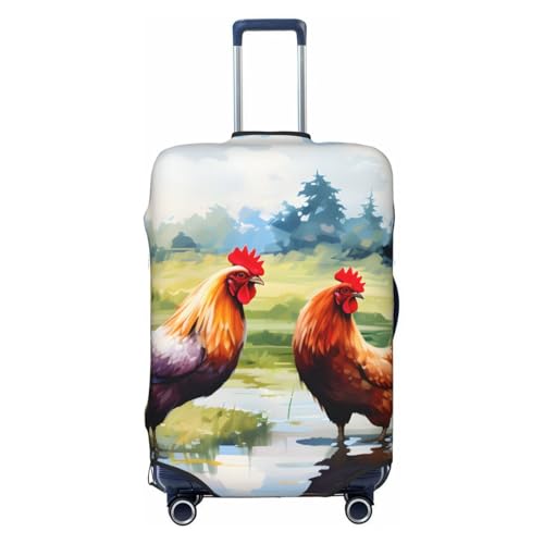 Pretty Rooster Travel Luggage Cover for Suitcase Anti-Scratch Fashion Suitcase Protector Washable Elastic Baggage Covers Fits 18-21 Inch Luggage for Travel Beach Holiday