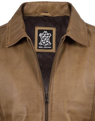 Image of fjackets Men's Real Lambskin Leather Jacket - Shirt-Collar Moto Biker Style Year-Round Wear