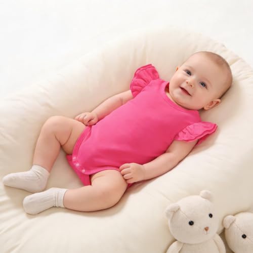 Image of LYSMuch Toddler Baby Girls T Shirt Ruffle Sleeveless Kids Cotton Tshirt Solid Color Blouse