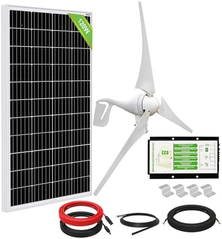 ECO-WORTHY 500WKit de energía eólica solar: Turbina de viento de ...