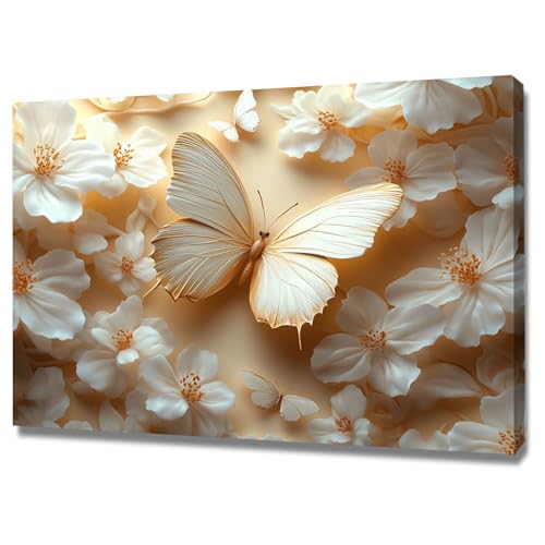 Tableau fleurs blanches pour illuminer une pièce sombre impression sur toile encadrée