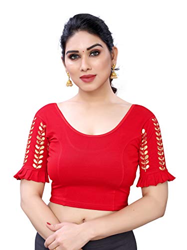 SIRIL Designer Lycra Strickbluse, Rot4, Einheitsgröße Cover