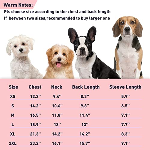 Brkurleg Dog Cold Weather Polar Fleece Coat,Four-Legged Puppy Winter Jacket Reflective Warm Onesie Sweater,Pink/Purple Long Sleeve Cozy Doggy Jumpsuit Outfit With Leash Ring Pjs For Male Female Doggie #TOP3