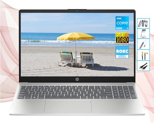 HP AI���ڃm�[�g�p�\�R�� | 15.6�C���` FHD�R���s���[�^�[ | 16GB RAM | 512GB SSD & 128GB �|�[�^�u��SSD | Intel 8-Core i3 CPU | �E�F�u�J���� | USB-C | Wi-Fi 6 | F