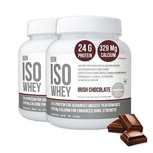 Image of 100% Protein Isolate,2 Kg 66 Servings In Pack of 2,Irish Chocolate|Muscle Strength & Bone Health|Labdoor A+ Grade Certified|24G Protein,329mg Calcium,5.5G BCAA,Essential Vitamins,Minerals
