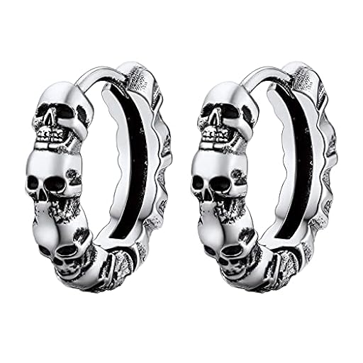 PROSTEEL Pendientes Goticos Hoop Aros de Calaveras Piercing de Oreja, Pendientes de Hombres Mujeres Aros Acero Inoxidable | Ya disponible en tu tienda friki favorita! En mundofriki.es!