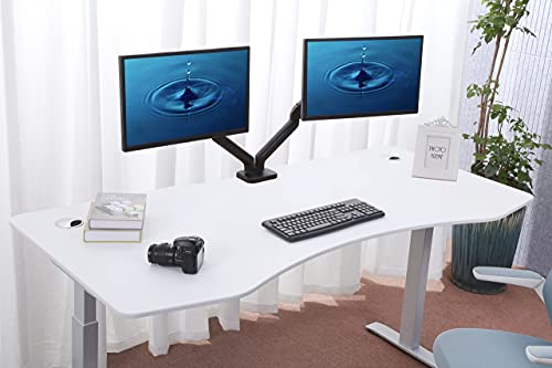 Image of ApexDesk Elite Pro Series 71 inch x 33 inch Electric Height Adjustable Stand up Desk, Sit Stand Home Office Desk, Computer Desk - Curved Moon White
