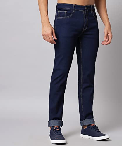 Image of STUDIO NEXX Men's Regular Fit Jeans|Stretchable Mid Rise Denim |Contrast Detailed Stitch
