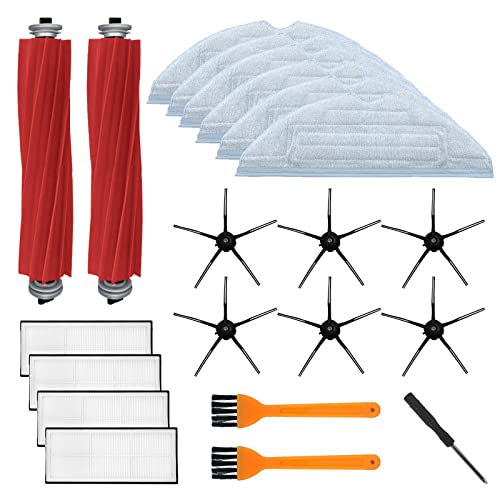KOSHIFU 21PCS Kit de Remplacement pour S7 / S7 + / S7 MaxV / S7 MaxV Plus / S7 MaxV Ultra / S7 Pro Ultra / T7S Plus, 2 Brosses Principales + 6 Brosses Latérales + 4 Filtres HEPA + 6 Lingettes