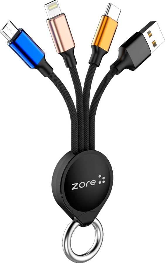 Canpay Anahtarlık Tasarımlı, Type-C, Micro, Lightning Hızlı Şarj ve Data Veri Aktarım 3 in 1 USB Kablo