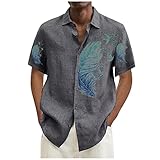 URSING Hawaii Hemd Männer Generic 2023 Eightyfive Herren T Shirt Herren Blouson Shirt T-Shirt Schwarz Herren Rundhals Herren Hemd Fit Herren Hemd (5-Gray,XL)