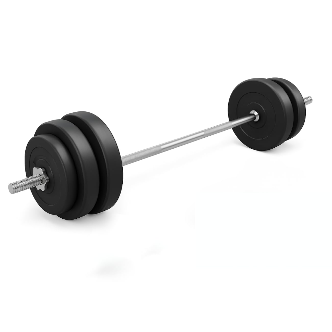Set Bilanciere con Dischi - Bilanciere Dritto da 180 cm con Dischi in Ghisa Gommati Vari Pesi Disponibili Foro 30 mm
